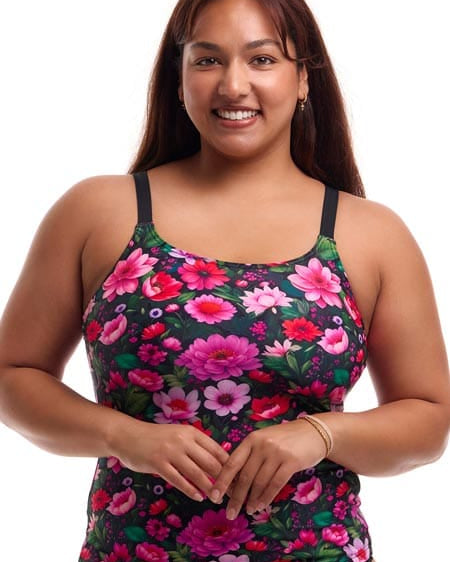 Funkita Funkita Ladies Scoop Neck Tankini Top - Garden Glow Funkita Ladies Scoop Neck Tankini Top - Garden Glow Splash Swimwear Tankini Tops