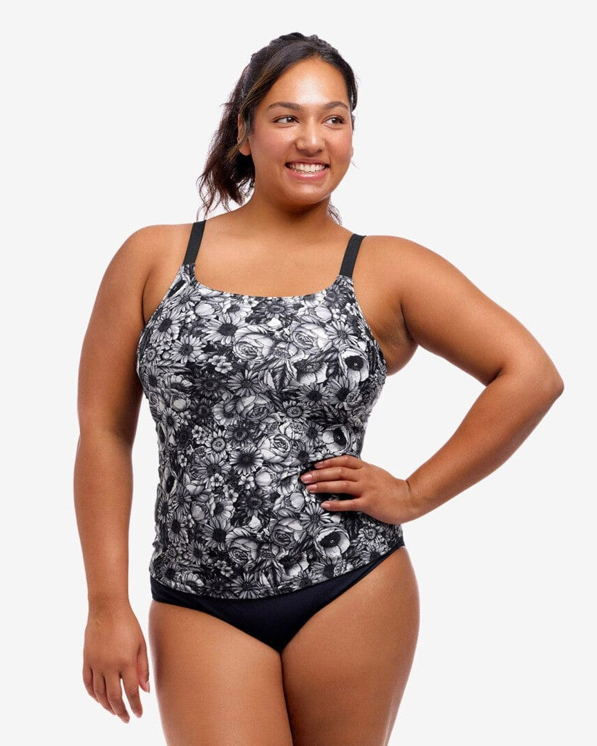 Funkita Funkita Ladies Scoop Neck Tankini Top - Nights Rose Funkita Ladies Scoop Neck Tankini Top - Nights Rose Splash Swimwear Tankini Tops