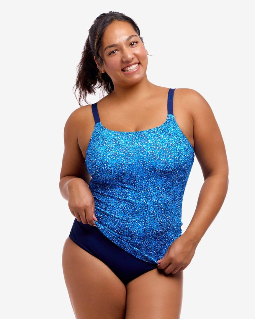 Funkita Funkita Ladies Scoop Neck Tankini Top - Pebble Beach Funkita Ladies Scoop Neck Tankini Top - Pebble Beach Splash Swimwear Tankini Tops