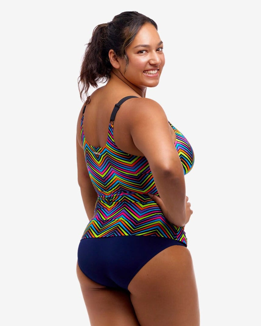 Funkita Funkita Ladies Scoop Neck Tankini Top - Up Down Funkita Ladies Scoop Neck Tankini Top - Up Down Splash Swimwear Tankini Tops