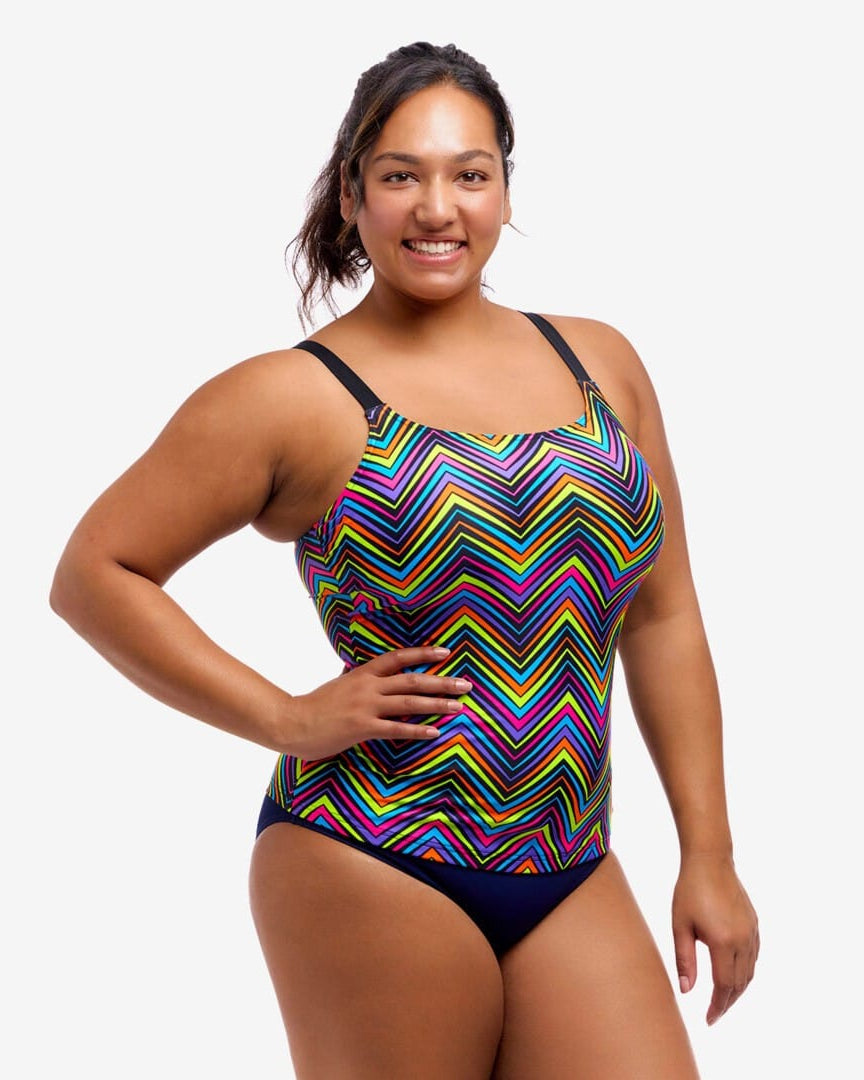 Funkita Funkita Ladies Scoop Neck Tankini Top - Up Down Funkita Ladies Scoop Neck Tankini Top - Up Down Splash Swimwear Tankini Tops
