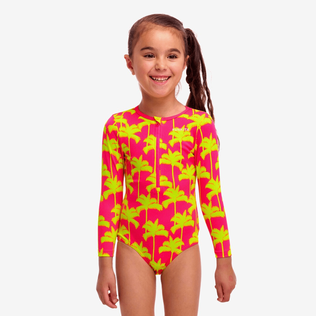 Funkita Funkita Toddler Girl's Sun Cover One Piece - Sweet Coconuts Funkita Toddler Girl's Sun Cover One Piece - Sweet Coconuts Splash Swimwear One Pieces