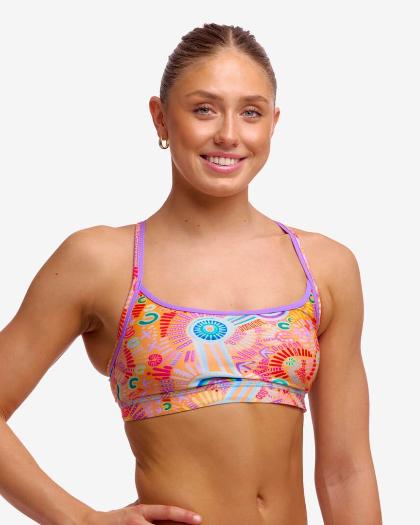 Funkita Funkitac Ladies Sports Top - Kulin Colour Funkitac Ladies Sports Top - Kulin Colour Splash Swimwear Bikini Tops