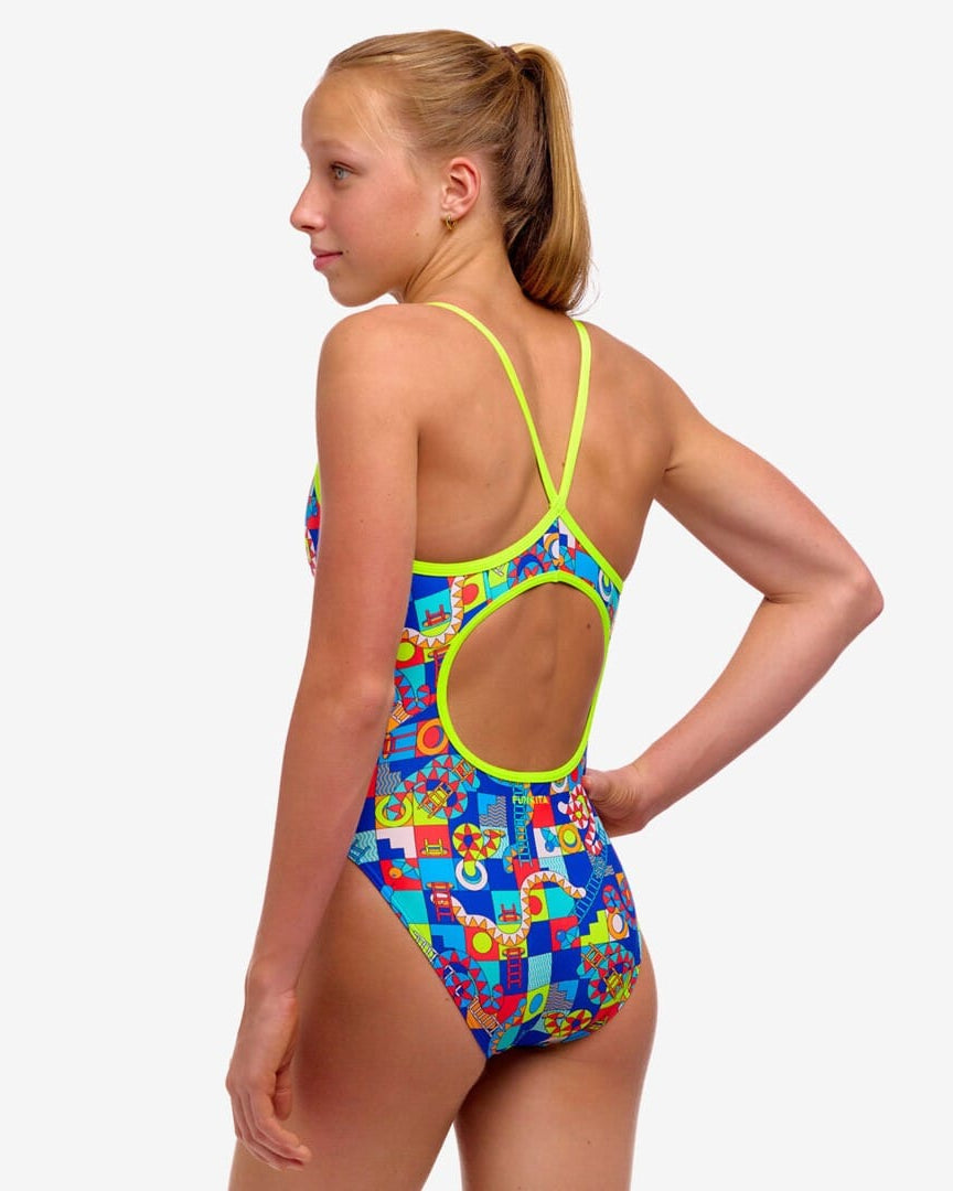 Funkita Girls Funkita Girl's Diamond Back One Piece - Bored Games Funkita Girl's Diamond Back One Piece - Bored Games Splash Swimwear One Piece