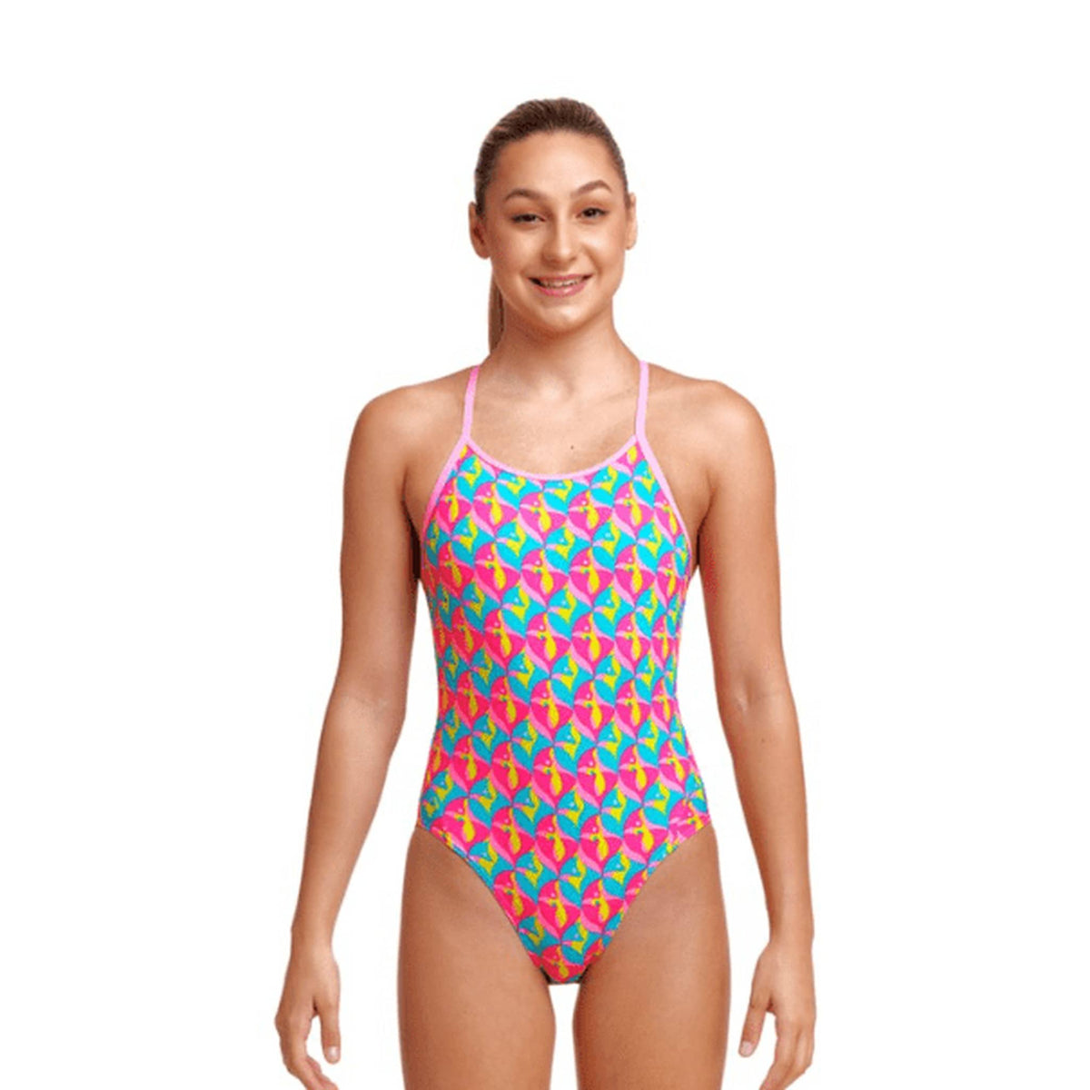 Funkita Girls Funkita Girls Diamond Back One Piece - Foxy Friends Funkita Girls Diamond Back One Piece - Foxy Friends Splash Swimwear Kids Swimwear