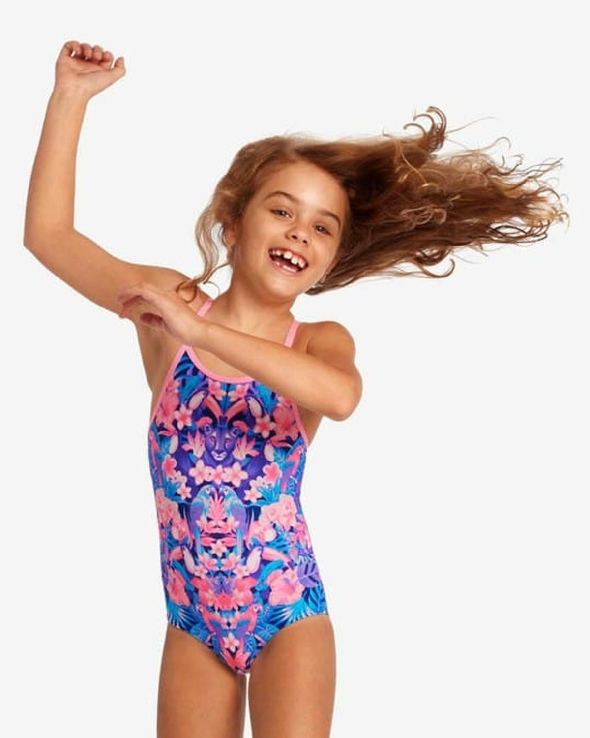 Funkita Girls Funkita Toddler Girl's Printed One Piece - Jingle Jungle Funkita Toddler Girl's Printed One Piece - Jingle Jungle Splash Swimwear Kids Swimwear