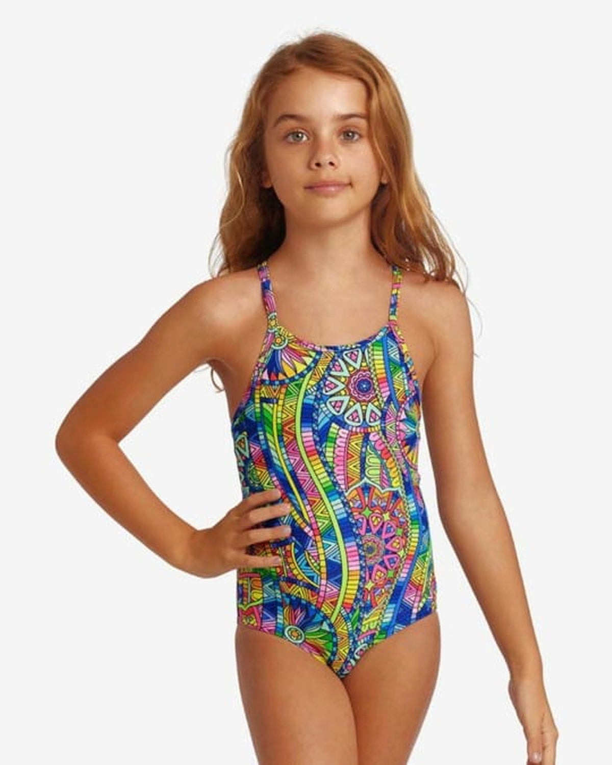 Funkita Girls Funkita Toddler Girl's Printed One Piece - Spin The Bottle Funkita Toddler Girl's Printed One Piece - Spin The Bottle Splash Swimwear Kids Swimwear