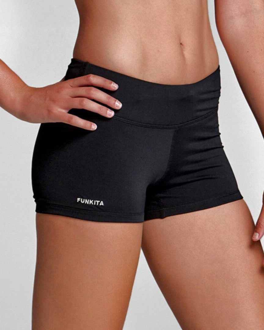 Funkita Ladies Swim Boy Leg - Still Black Funkita Boyleg Pant Splash Swimwear Bikini Bottoms