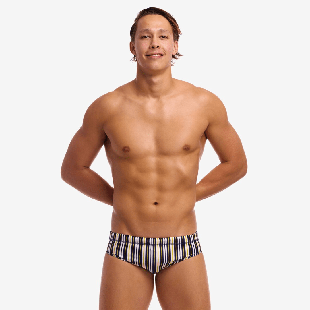 Funky Trunks Funky Trunks Men's Classic Brief - Admiralty Stripe Funky Trunks Men's Classic Brief - Admiralty Stripe Splash Swimwear