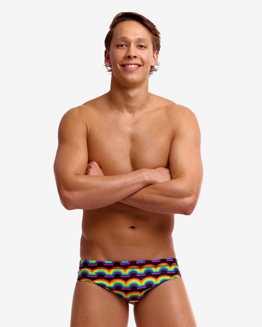 Funky Trunks Funky Trunks Men's Classic Brief - Rainbowie Funky Trunks Men's Classic Brief - Rainbowie Splash Swimwear Mens Brief