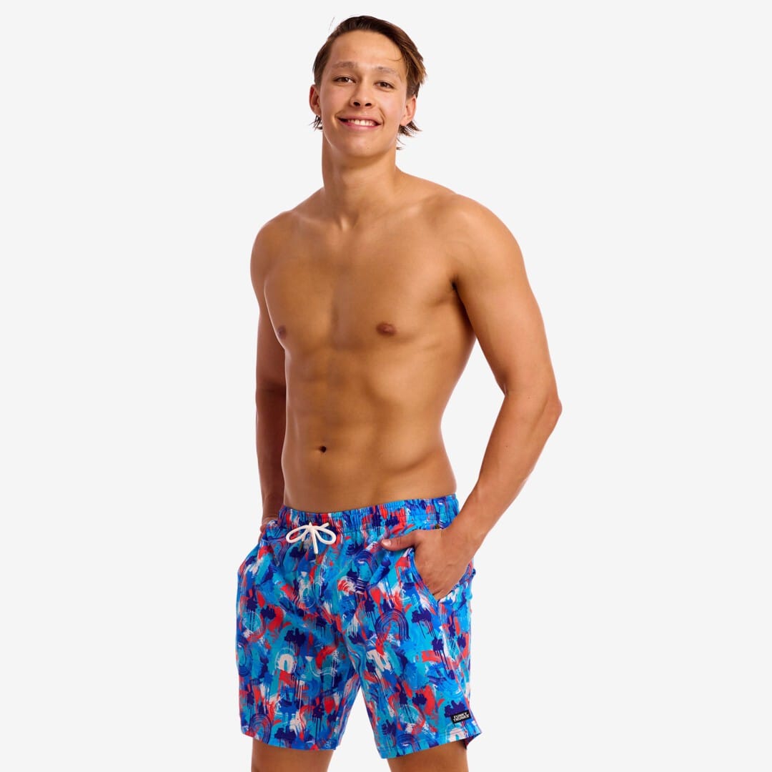 Funky Trunks Funky Trunks Men's Long Johnny Short - Messy Messy Messy Funky Trunks Men's Long Johnny Short - Messy Messy Messy Splash Swimwear
