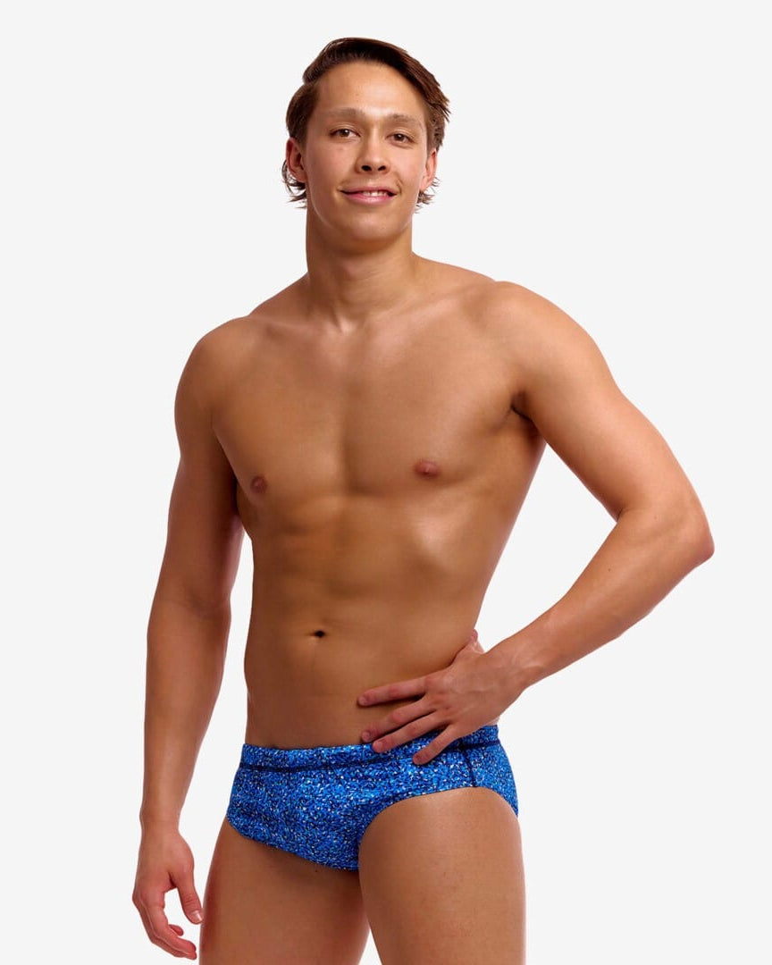 Funky Trunks Funky Trunks Men's Seamed Brief - Pebble Beach Funky Trunks Men's Seamed Brief - Pebble Beach Splash Swimwear Mens Swimwear
