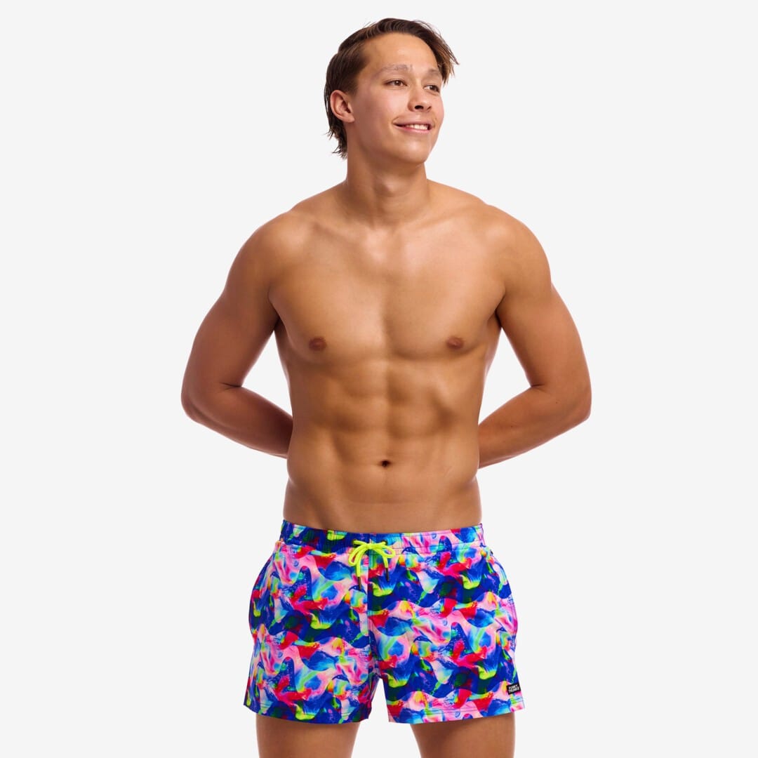 Funky Trunks Funky Trunks Men's Shorty Shorts Short - Wet Wave Funky Trunks Men's Shorty Shorts Short - Wet Wave Splash Swimwear