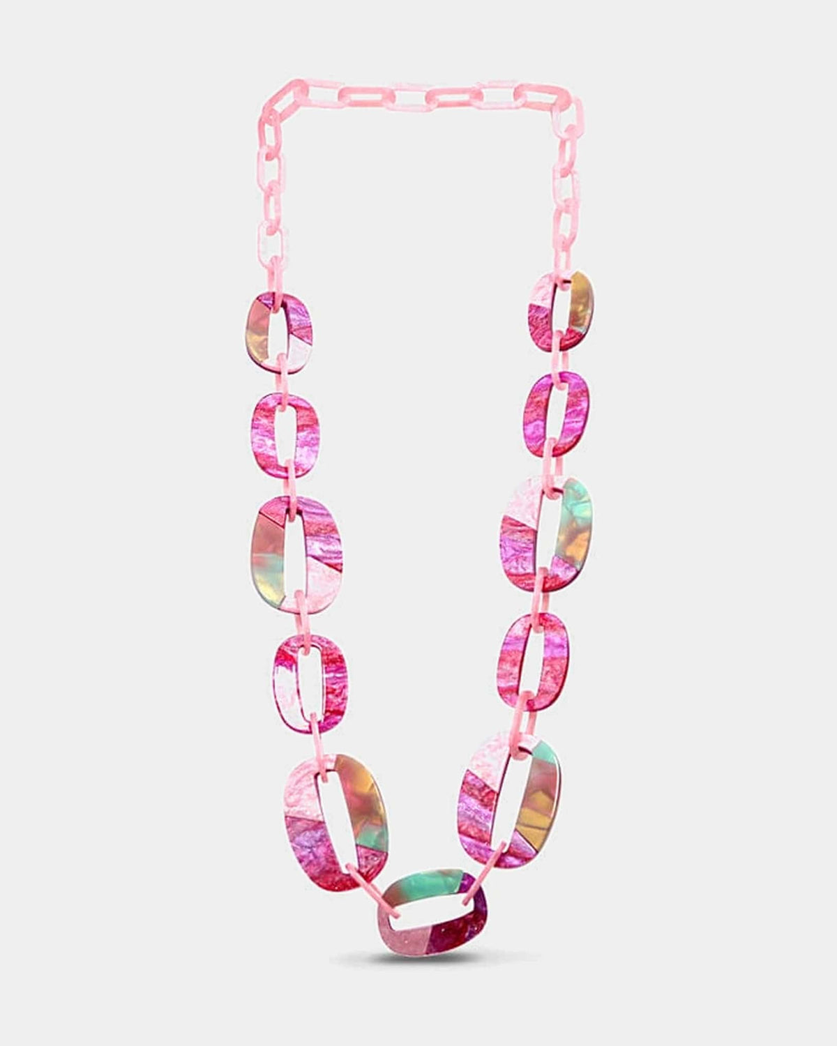 Glamarize Resin Oval Links Chain Necklace 100 cm - Purple Tonal NF75P Resin Oval Links Chain Necklace 100 cm - Purple Tonal Splash Swimwear 1000021332