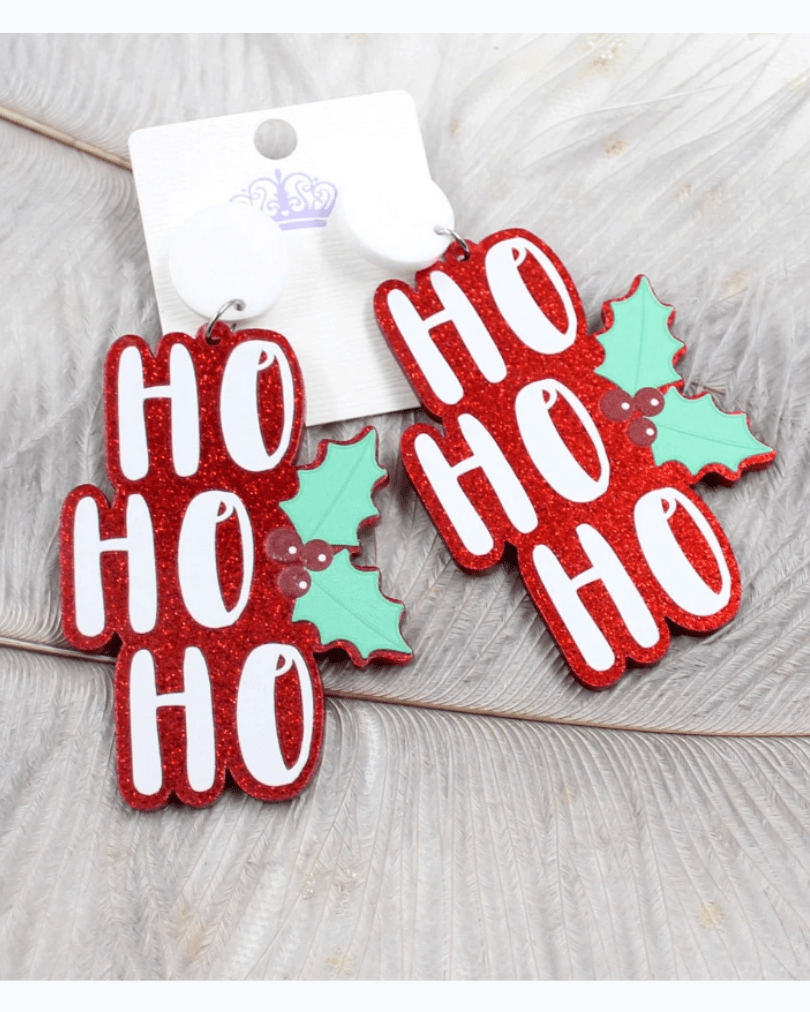 Glitterbugs Christmas Earrings - Ho Ho Ho Splash Swimwear Earrings 1000010698