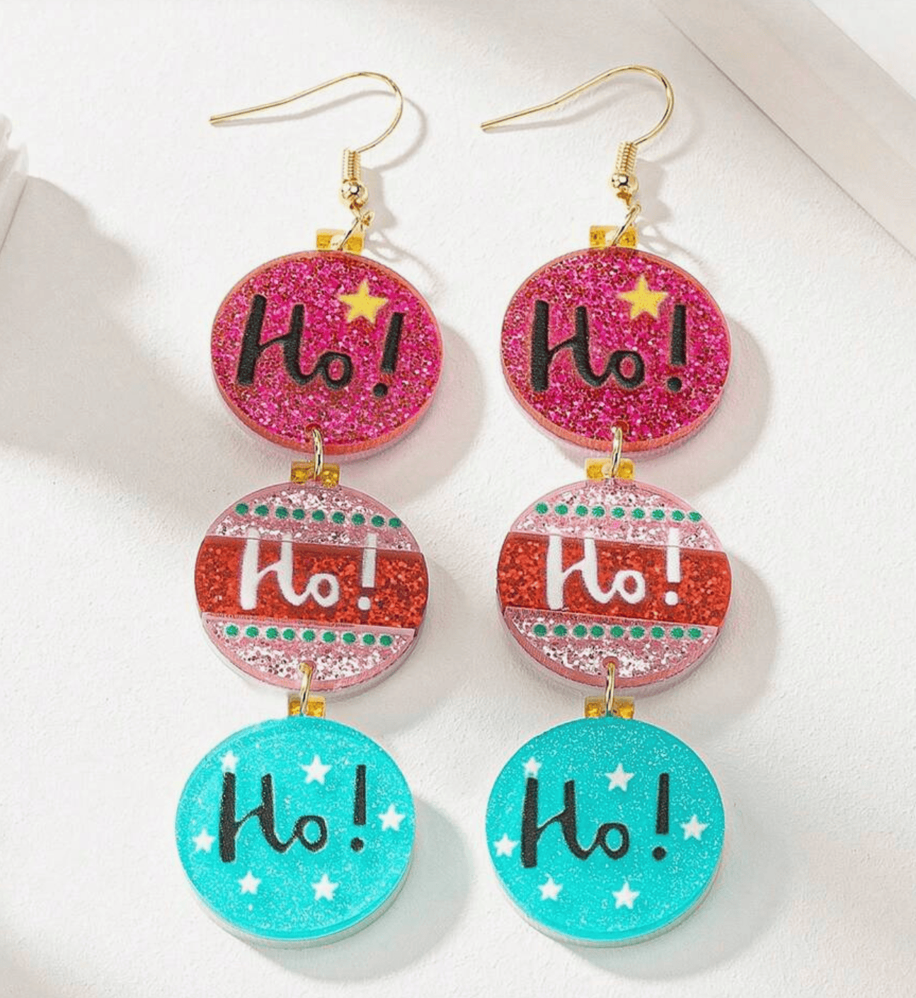 Glitterbugs Christmas Earrings - HoHoHo Baubles Christmas Earrings - HoHoHo Baubles Splash Swimwear Earrings 1000014809