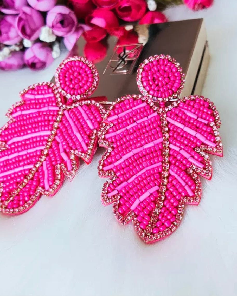 Glitterbugs Statement Monsteria Earrings Splash Swimwear Earrings Fuschia 1000011646