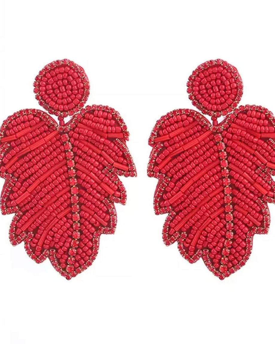 Glitterbugs Statement Monsteria Earrings Splash Swimwear Earrings Red 1000011652