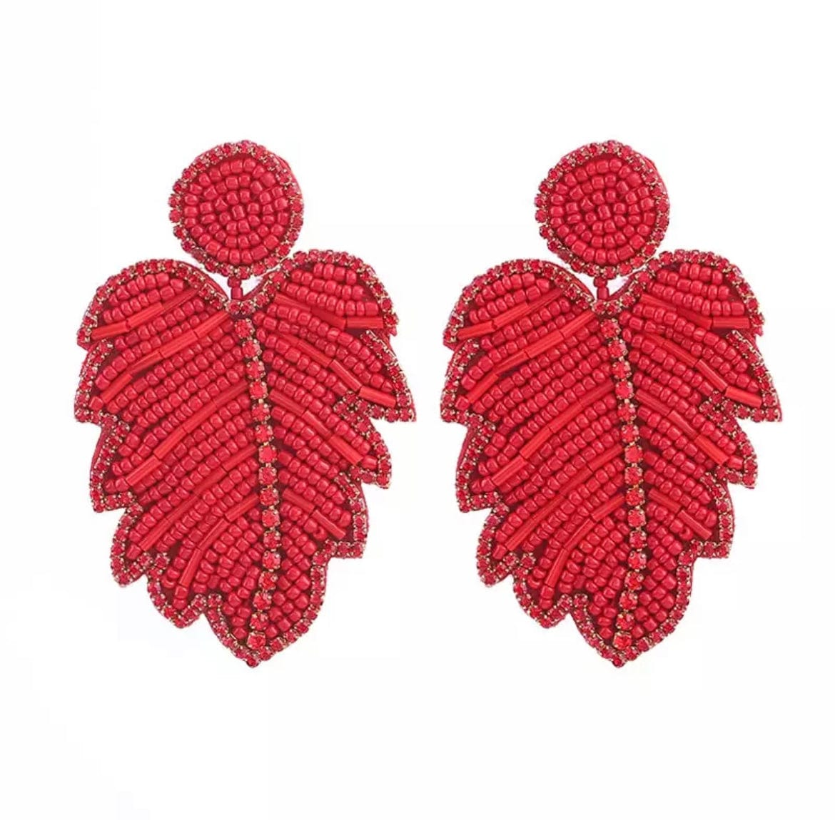 Glitterbugs Statement Monsteria Earrings Splash Swimwear Earrings Red 1000011652