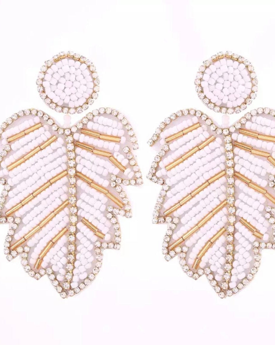 Glitterbugs Statement Monsteria Earrings Splash Swimwear Earrings White 1000011650