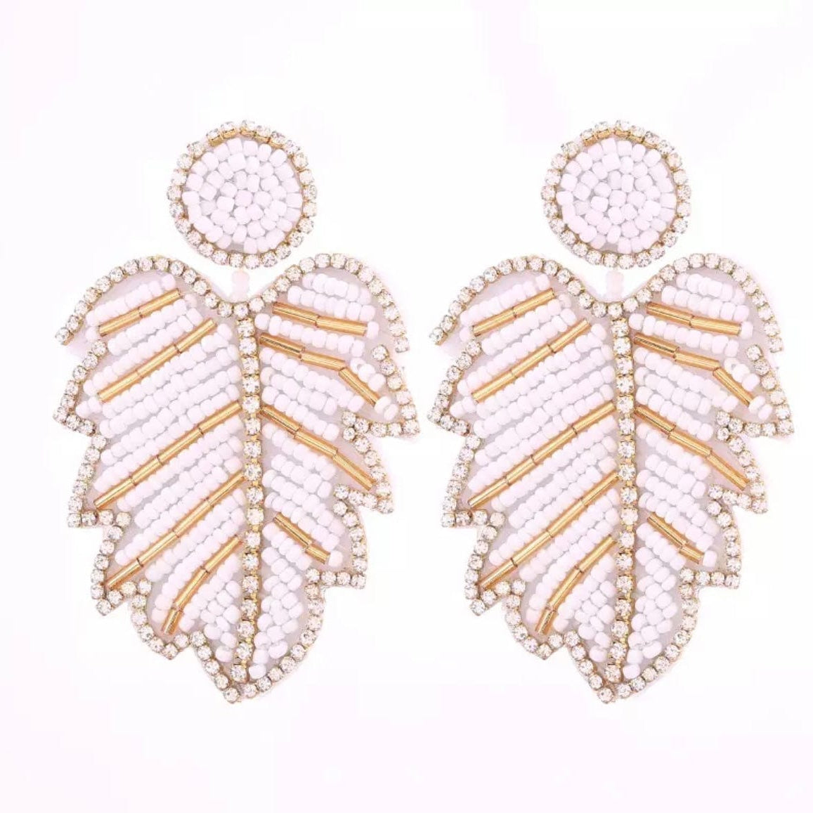 Glitterbugs Statement Monsteria Earrings Splash Swimwear Earrings White 1000011650