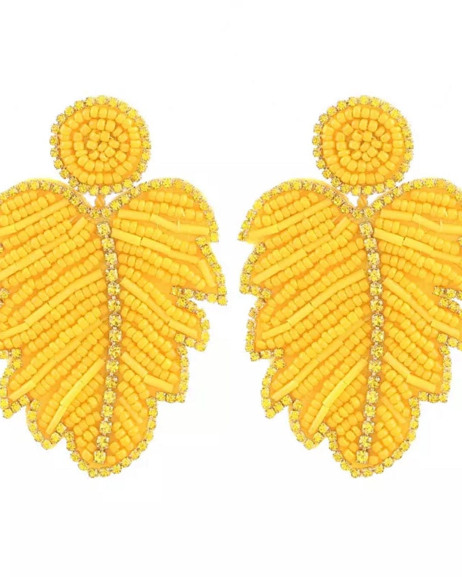Glitterbugs Statement Monsteria Earrings Splash Swimwear Earrings Yellow 1000011648