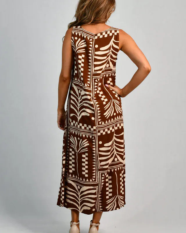 Go Girl Go Girl Cassie Maxi Dress - Tribal Artisan Brown Go Girl Cassie Maxi Dress - Tribal Artisan Brown Splash Swimwear Dresses