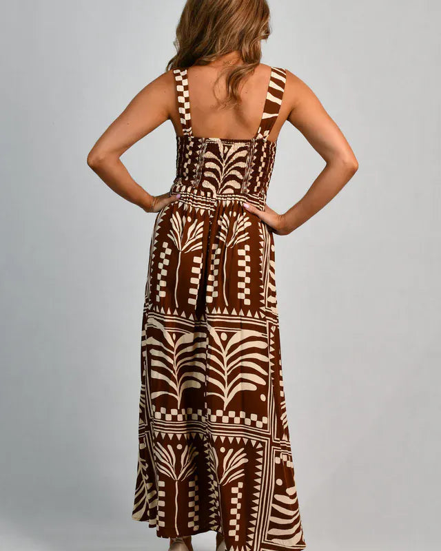 Go Girl Go Girl Emily Maxi Dress - Tribal Artisan Brown Go Girl Emily Maxi Dress - Tribal Artisan Brown Splash Swimwear Dresses