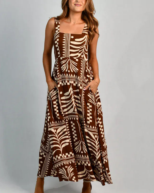 Go Girl Go Girl Emily Maxi Dress - Tribal Artisan Brown Go Girl Emily Maxi Dress - Tribal Artisan Brown Splash Swimwear Dresses