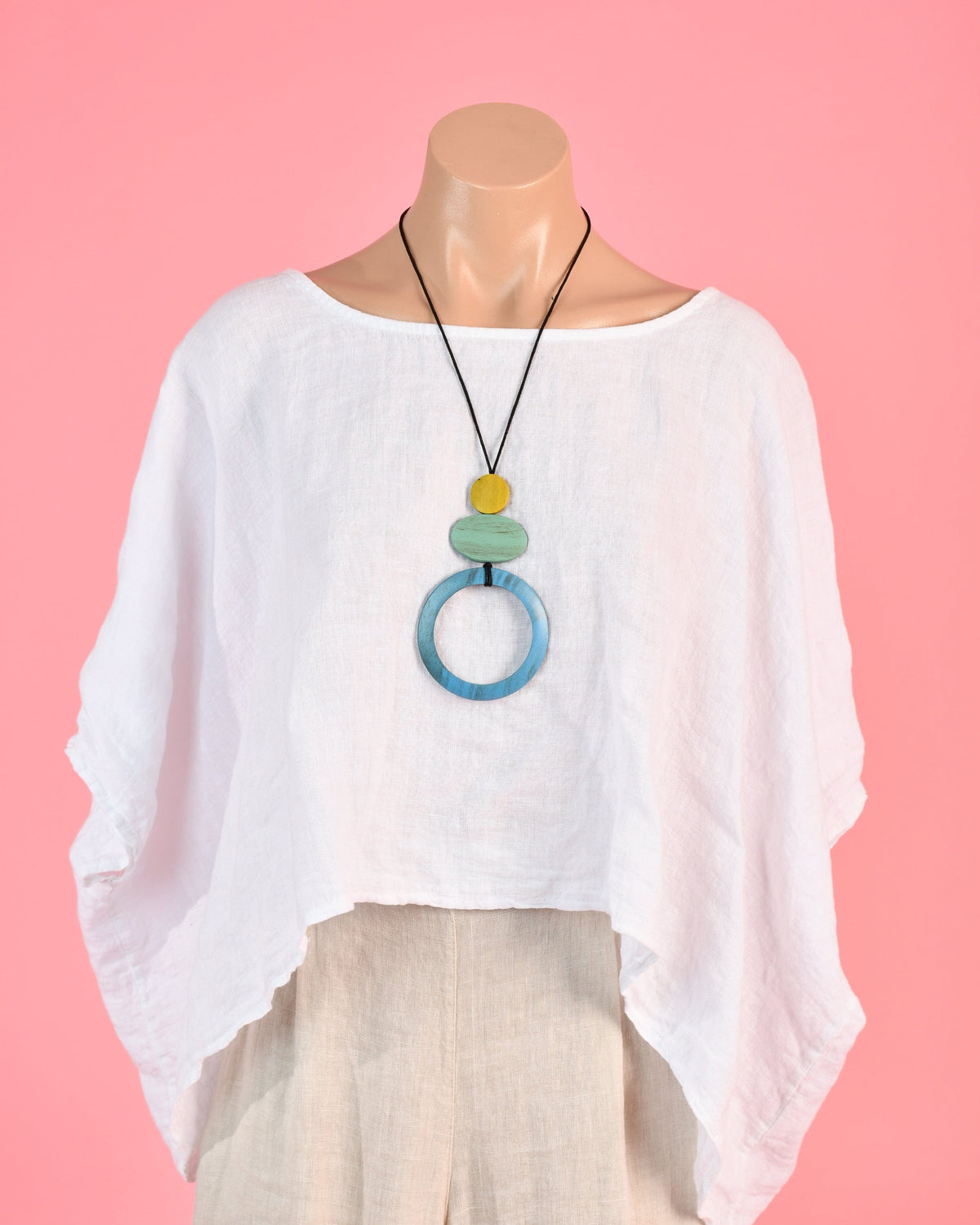 Go Girl Go Girl Large Circle Wooden Necklace Go Girl Large Circle Wooden Necklace Splash Swimwear Jewellery