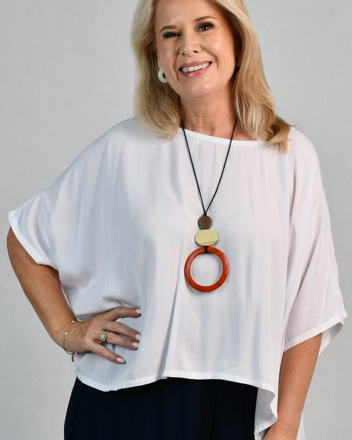 Go Girl Go Girl Large Circle Wooden Necklace Go Girl Large Circle Wooden Necklace Splash Swimwear Jewellery