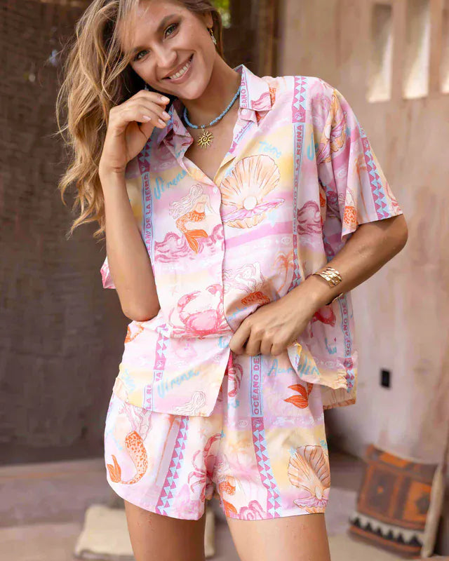 Go Girl Go Girl Yacht Shirt - Mermaid Bay Pink Go Girl Yacht Shirt - Mermaid Bay Pink Splash Swimwear