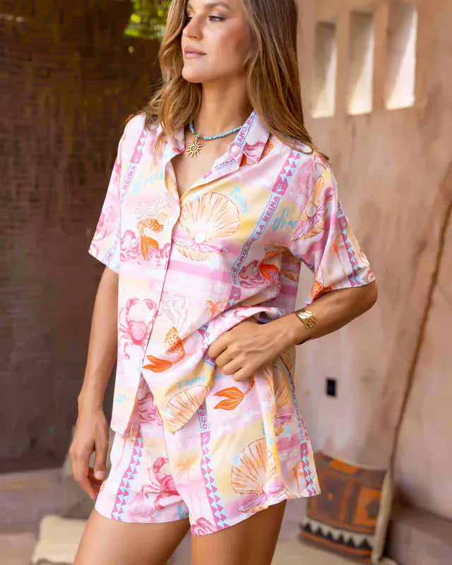 Go Girl Go Girl Yacht Shirt - Mermaid Bay Pink Go Girl Yacht Shirt - Mermaid Bay Pink Splash Swimwear