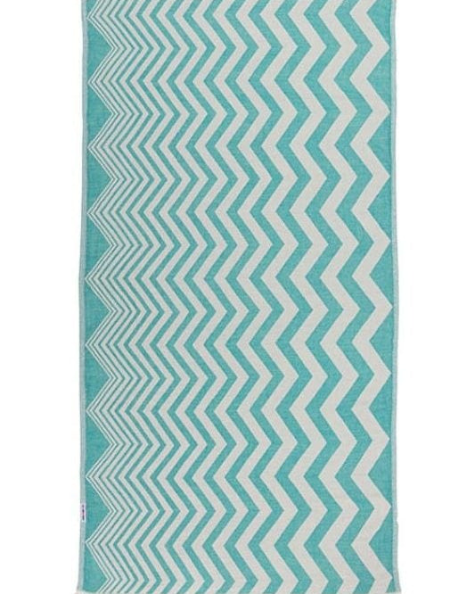 Hammamas Chevron Turkish Towel Splash Swimwear Beach Towels Emerald 1000008721