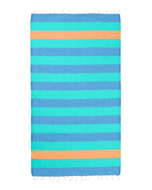 Hammamas Beach Towels Spearmint/Azure/Orange Clash Turkish Towel