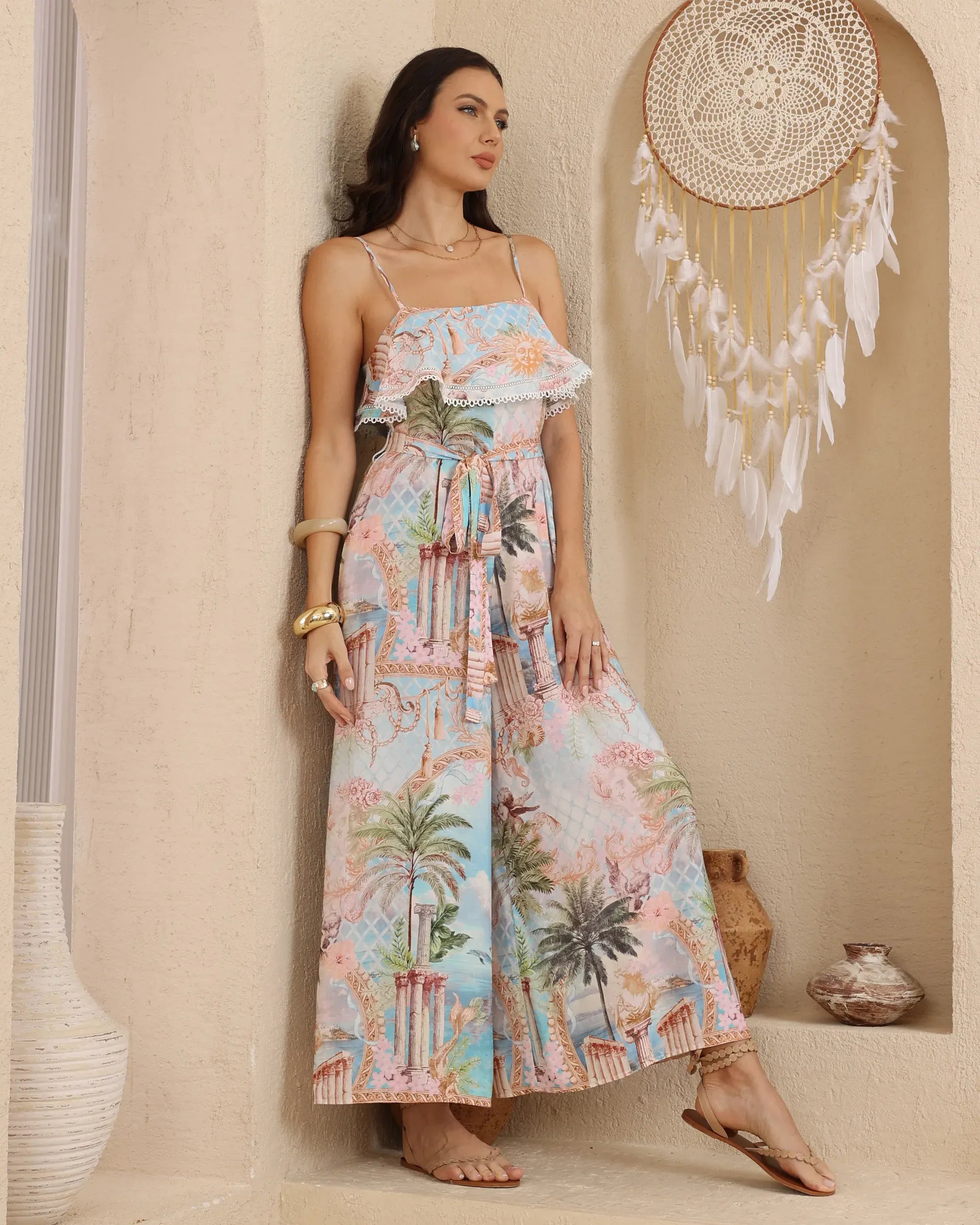 Iris Maxi Iris Maxi Azure Haven Frill Jumpsuit Iris Maxi Terracotta Coast Jumpsuit Splash Swimwear Playsuits & Jumpsuits