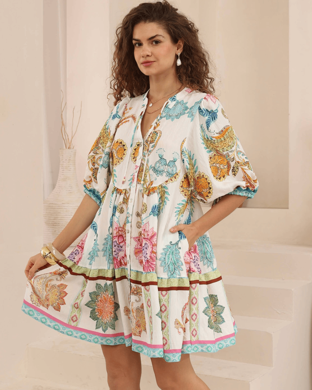 Iris Maxi Iris Maxi Bohemian Paisley Babydoll Dress Iris Maxi Bohemian Paisley Babydoll Dress Splash Swimwear Dresses