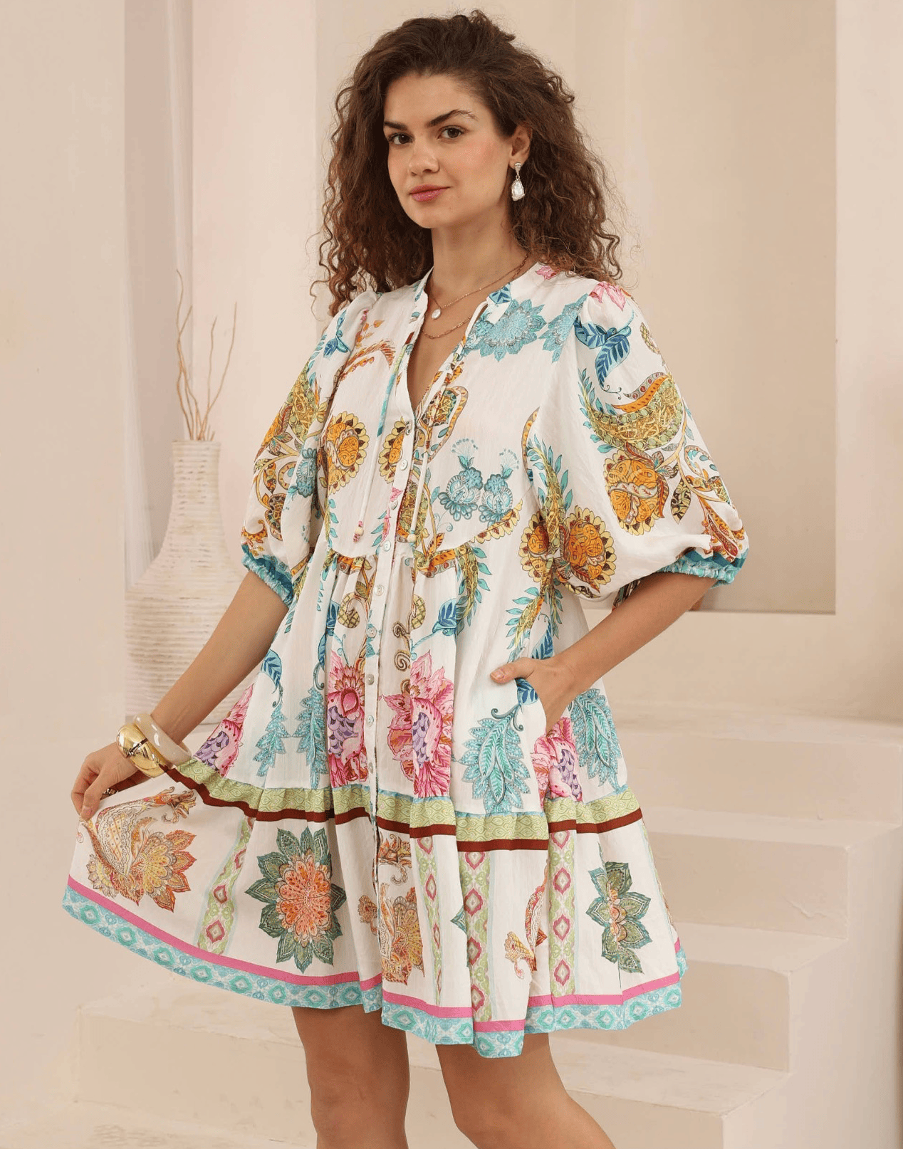 Iris Maxi Iris Maxi Bohemian Paisley Babydoll Dress Iris Maxi Bohemian Paisley Babydoll Dress Splash Swimwear Dresses