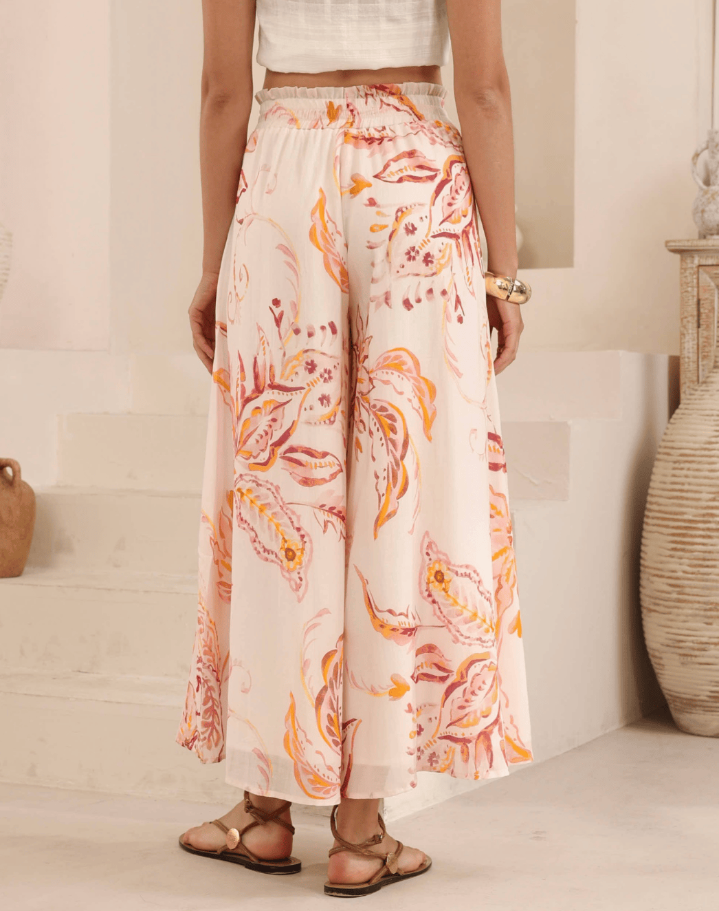 Iris Maxi Iris Maxi Botanica Blush Wide Leg Pant Iris Maxi Botanica Blush Wide Leg Pant Splash Swimwear Womens Pants