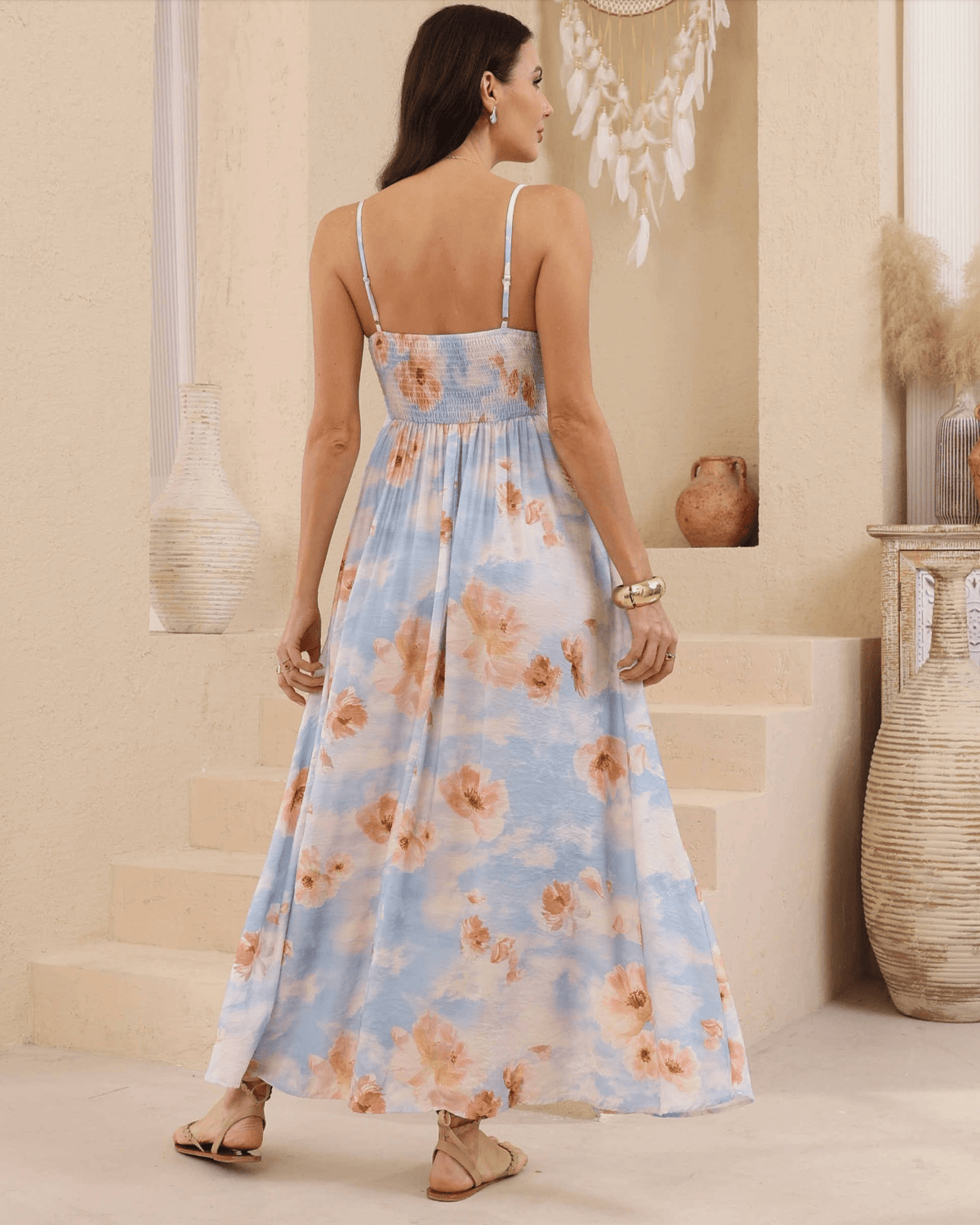 Iris Maxi Iris Maxi Capri Floral Maxi Dress - Sky Iris Maxi Capri Floral Maxi Dress - Sky Splash Swimwear Dresses