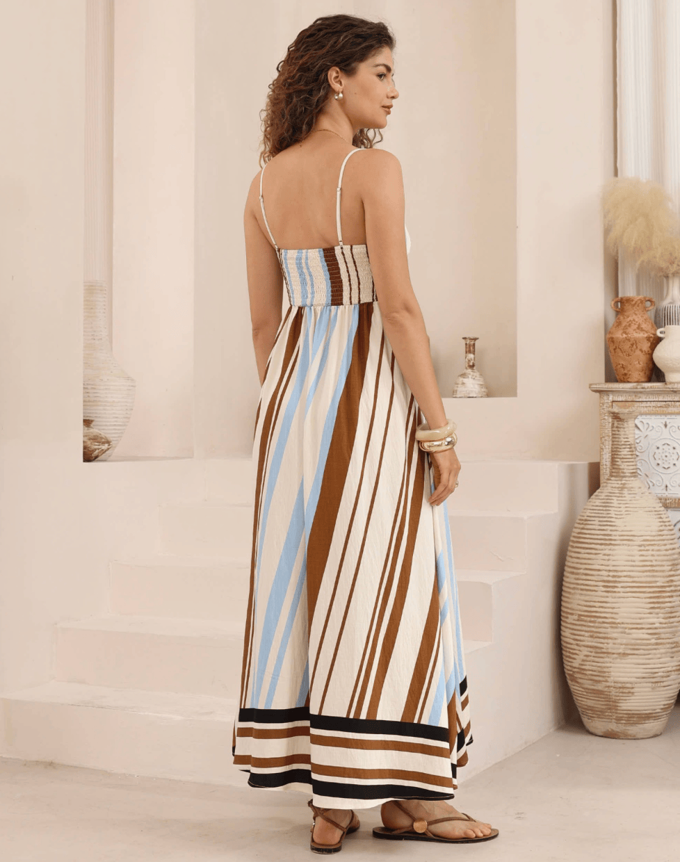 Iris Maxi Iris Maxi Coastal Earth Stripe Maxi Dress Iris Maxi Coastal Earth Stripe Maxi Dress Splash Swimwear Dresses
