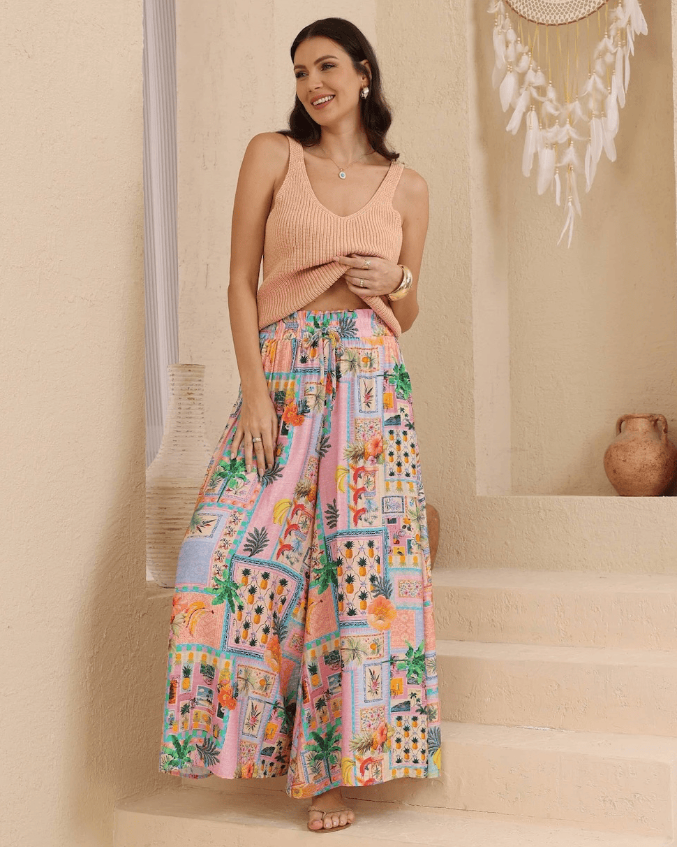 Iris Maxi Iris Maxi Copacabana Wide Leg Pants Iris Maxi Copacabana Wide Leg Pants Splash Swimwear Womens Pants