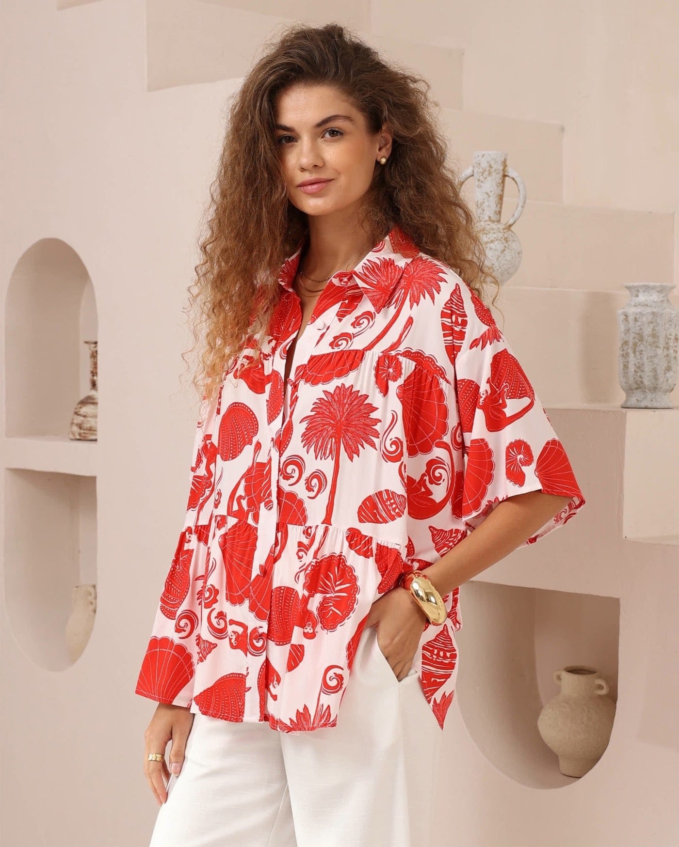 Iris Maxi Iris Maxi Red Seashell Top Iris Maxi Red Seashell Top Splash Swimwear