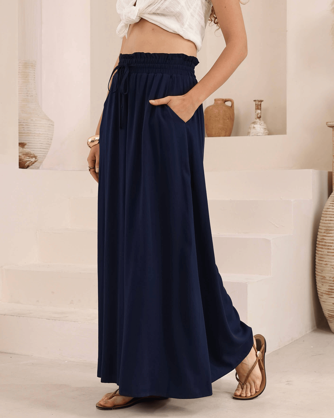 Iris Maxi Iris Maxi Wide Leg Pant - Navy Iris Maxi Wide Leg Pant - Navy Splash Swimwear Womens Pants