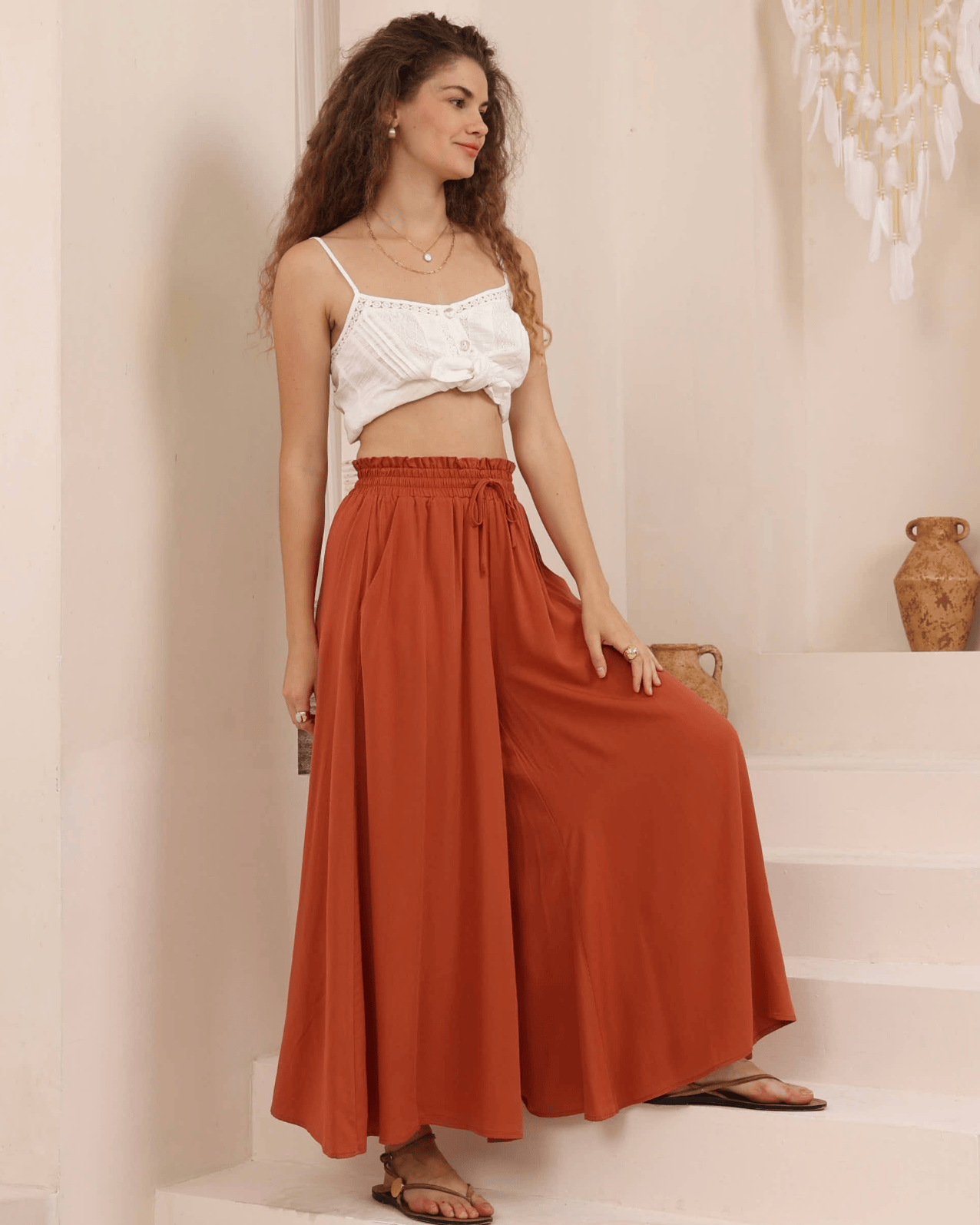 Iris Maxi Iris Maxi Wide Leg Pant Iris Maxi Wide Leg Pant - Navy Splash Swimwear Womens Pants