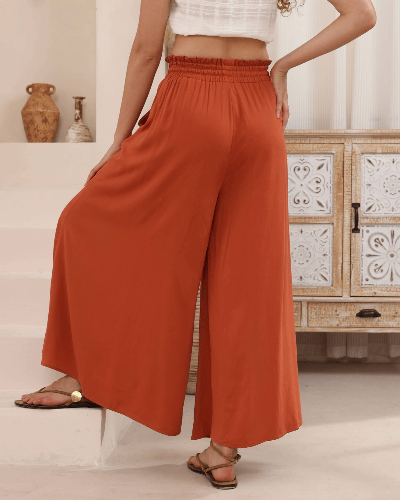 Iris Maxi Iris Maxi Wide Leg Pant Iris Maxi Wide Leg Pant - Navy Splash Swimwear Womens Pants