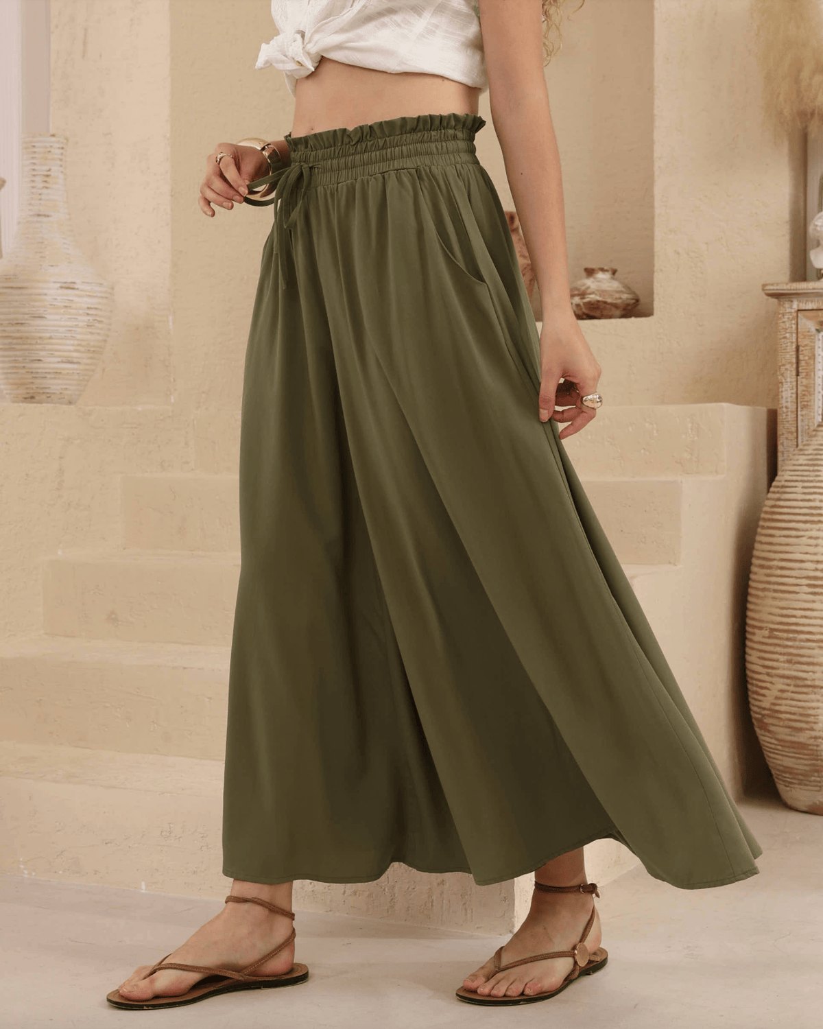 Iris Maxi Iris Maxi Wide Leg Pant Iris Maxi Wide Leg Pant - Navy Splash Swimwear Womens Pants
