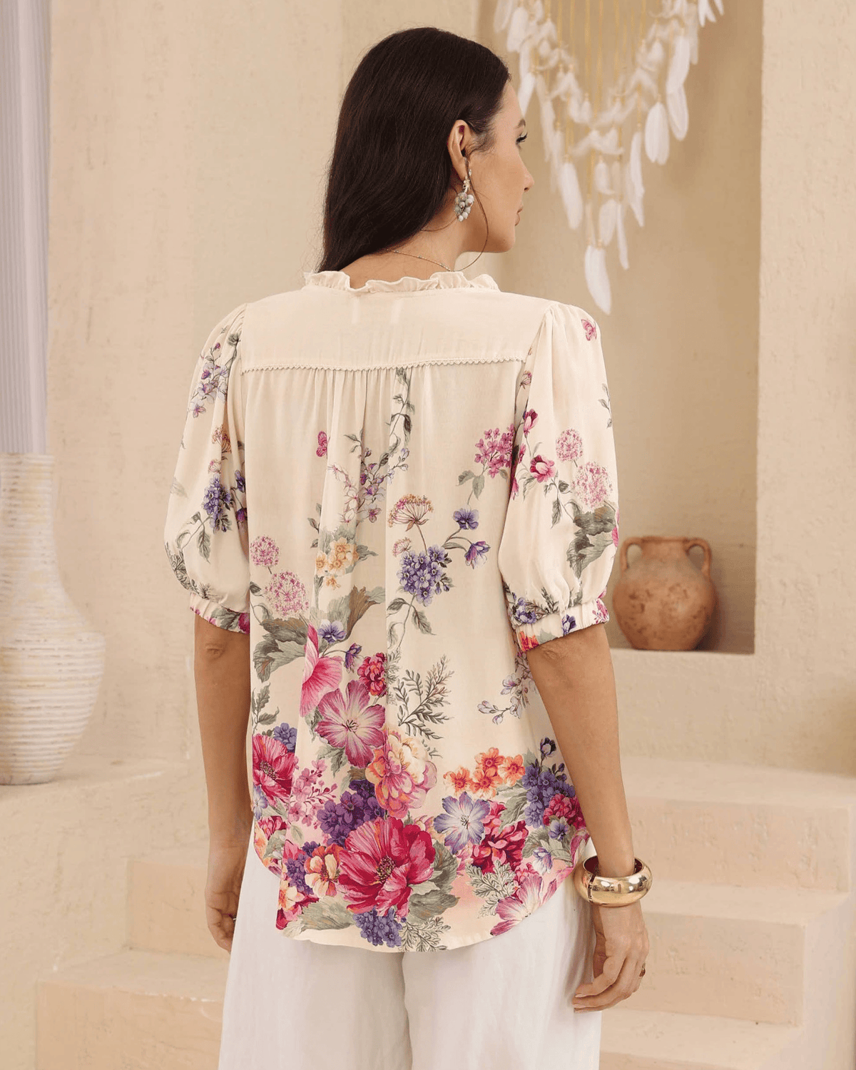 Iris Maxi Iris Maxi Wildflower Romance Blouse Iris Maxi Wildflower Romance Blouse Splash Swimwear Clothing Top