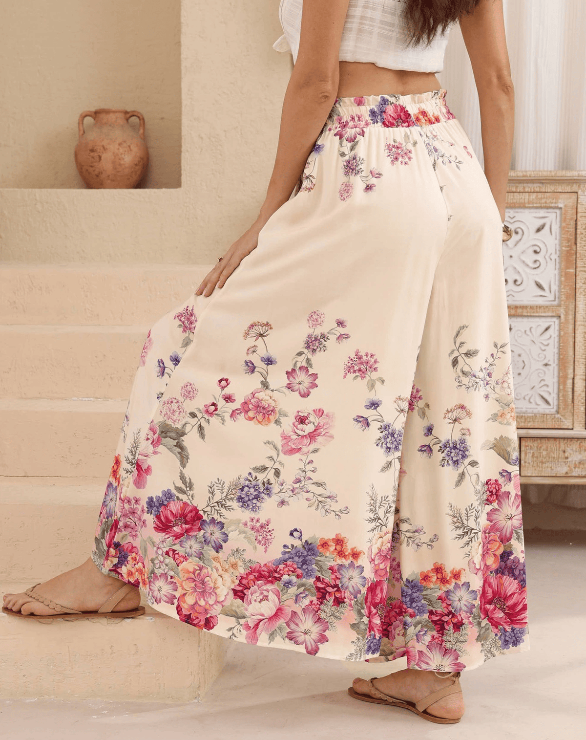 Iris Maxi Iris Maxi Wildflower Romance Wide Leg Pants Iris Maxi Wildflower Romance Wide Leg Pants Splash Swimwear Womens Pants