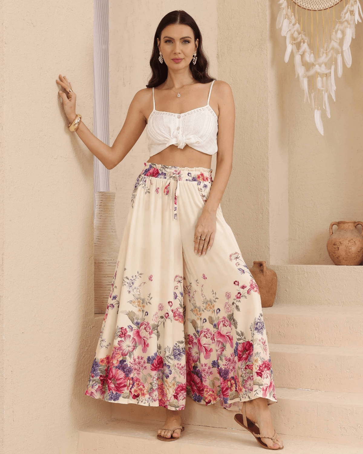 Iris Maxi Iris Maxi Wildflower Romance Wide Leg Pants Iris Maxi Wildflower Romance Wide Leg Pants Splash Swimwear Womens Pants
